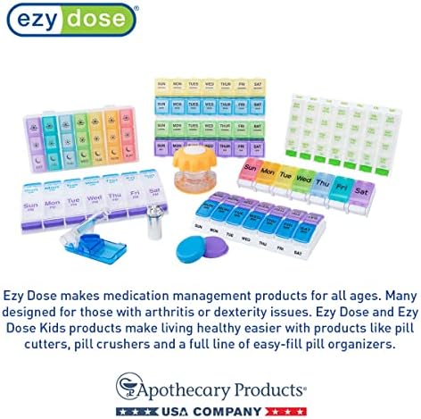 Кръгла доза EZY Daily DOSE, която може да се носи в пътя, кутия за хапчета, органайзер и контейнери за витамини с защелкивающимися