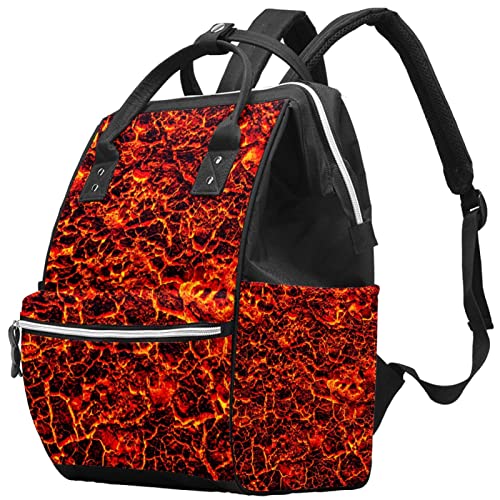 Раница-чанта за Памперси LORVIES Lava Red Магмата, Мултифункционален Туристическа Раница с Голям Капацитет