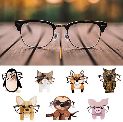 Арт подарък-Държач за очила във формата на Животни, Ръчно изработени, Стойки за очила във формата на животни, 2023 Нова Дървена Поставка