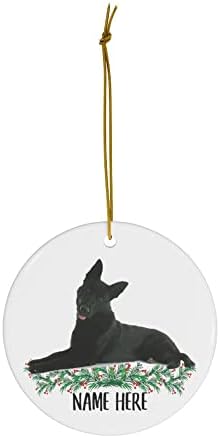 Персонални Име Soild Черна Немска Овчарка Подаръци 2023 Коледно Дърво, Декорация На Керамични Кръг