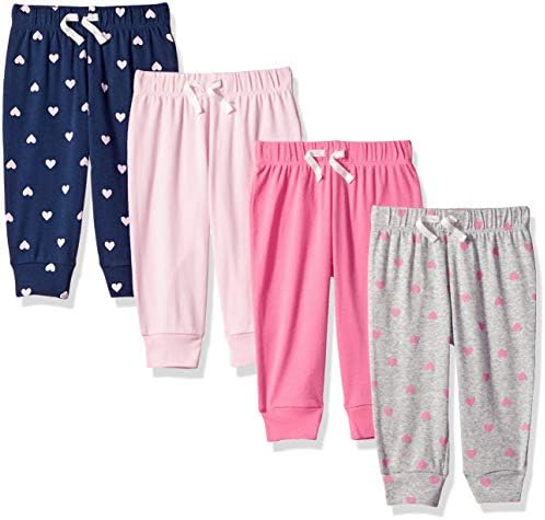 Памучни панталони Essentials за малки момичета, опаковка от 4 броя