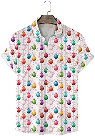 Забавен Великден Тениска за мъже, Сладка Тениска с Разноцветни яйца честит Великден, Дебнещ Риза за Голф, за мъже Голям и Висок