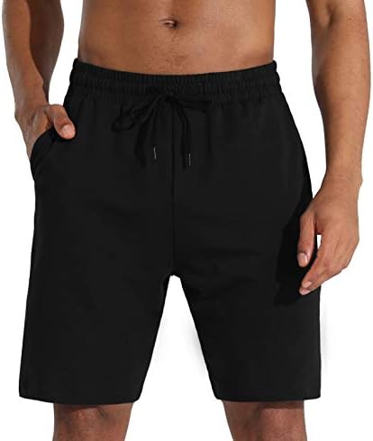 Мъжки къси панталони за почивка с Дълбоки джобове, Плетени Шорти Свободно намаляване за Бягане, тренировки, Баскетбол