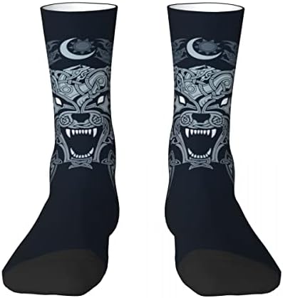 Средни чорапи ALPTEC Viking Wolf, Мъжки удобни чорапи със средна дължина, черни чорапи за джогинг, чорапи за суха засаждане, спортни