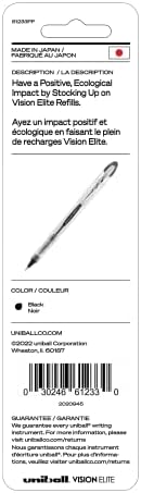 Химикалки-роллеры uni-ball Vision Elite Bold Point, черни, с дресинг, 0,8 мм (опаковка от 2 броя)