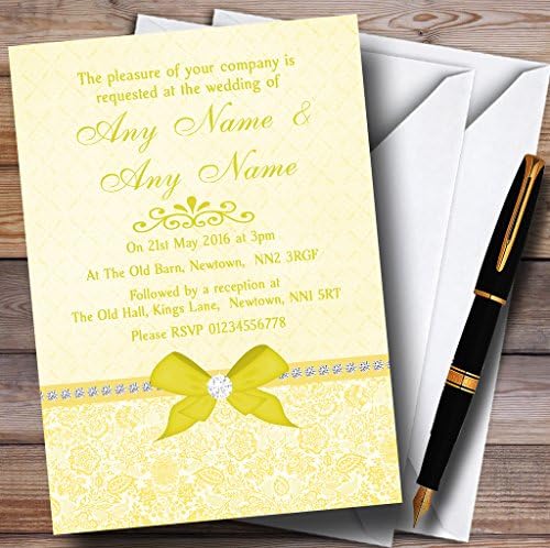 Пощенска картичка с Красиви Флорални Винтажным Нос и Жълти Диаманти, Персонални Покани за Сватба