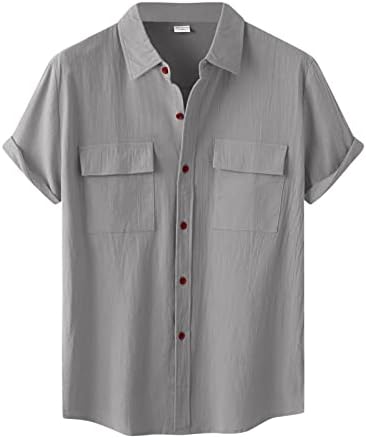 Elogoog/ Мъжки Ежедневни Ризи с копчета, Риза за боулинг за Мъже, Риза за мъже Голям и Висок Растеж, Однотонная Ежедневни Тениска за
