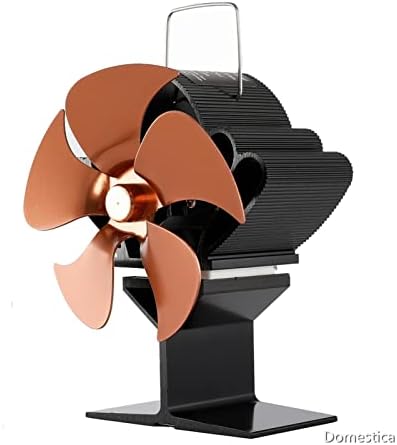 SYXYSM Домашен Вентилатор за Камина Ефективно Разпределение на топлината Черен 5 от Лопатките на Вентилатора за печки с Топлинна захранването