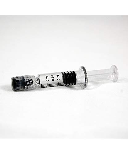 спринцовка Luer Lock borosilicate стъкло 1 ml 100 бр. (с измерване на маркировка) (черен буталото)