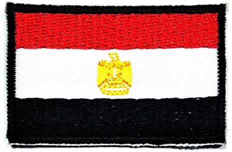Салфетки Kleenplus размер на 1,2 Х 2 инча. Мини нашивка с флага на Египет, тактически апликация с военните флага, ленти за сака, стикери за шапки, дрехи, ремесленная бродери