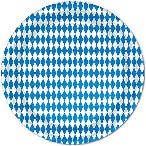 Чинии Beistle Blue & White 24 Бр., 9 инча, Синьо-бели