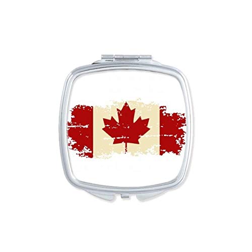 Канадски Флаг и Огледало от Клен Компактно Преносимо Карманное Козметично Двустранно Стъкло