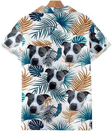Bmisegm Летни Тениски Мъжки Мъжки Ризи с принтом, Плажни Ризи с копчета и Къс ръкав, Ежедневни Тениска