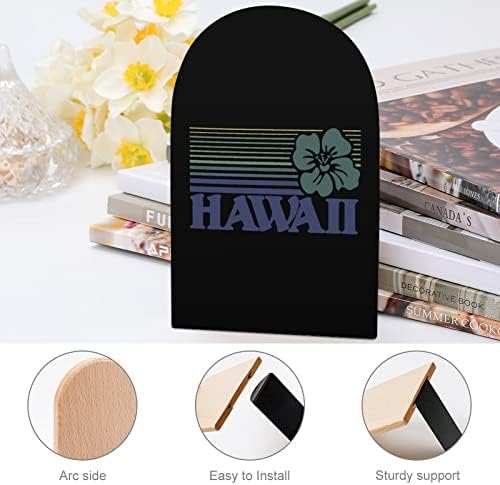 Хавай Големи Дървени Поставки за книги, Модерна Декоративна bookshelf Портретно Корк Настолни Държачи за рафтове Комплект от 2