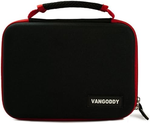 VanGoddy Harlin Червено-Черен Твърд калъф за носене на Barnes and Noble Nook GlowLight Plus, Samsung Galaxy Tab S2 Nook, Tab
