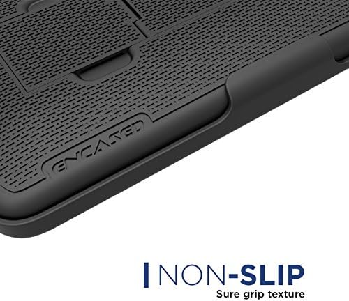 Чанта-кобур с клипс за колан Encased® (изключително тънък) за Samsung Galaxy S7 - Лъскав Черен