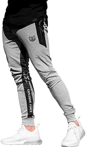 BOOMLEMON Мъжки Спортни Панталони за Бягане във фитнеса, Ежедневни Панталони Зауженные Спортни Спортни Спортни Панталони с Джоб с цип