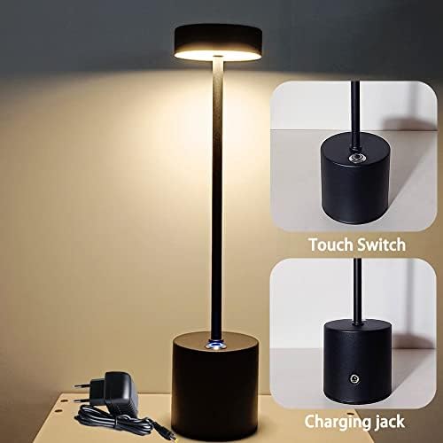 Акумулаторна Светодиодна Настолна лампа, 3 Нива на яркост, Led, Метални Настолни лампи USB Преносима Безжична Настолна лампа
