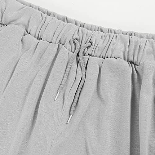 Памучни Панталони за йога iLUGU за жени, Носещи Ежедневни Дамски къси Панталони-капри За Йога