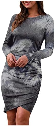 NOKMOPO Женствена Рокля-пуловер Размер Плюс, Модерен Пролетно-Есенни Секси Рокля-чанта в областта на Бедрата, нарушения на сърдечния