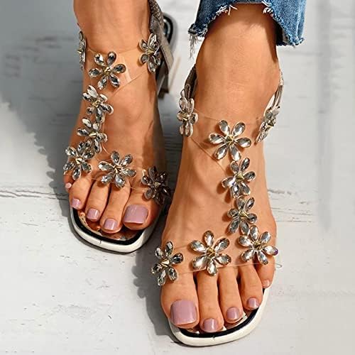 Дамски нисък и набит токчета, сандали Бохемски стил цвете римски сандали лято секси рокля и сандали на приплъзване на обувки
