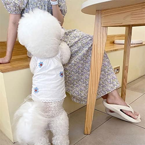 Дрехи за домашни любимци HOUKAI, Лятна Бяла Череша Тениска за кучета, Жилетка за домашни любимци, Тениска (Цвят: E, Размер: