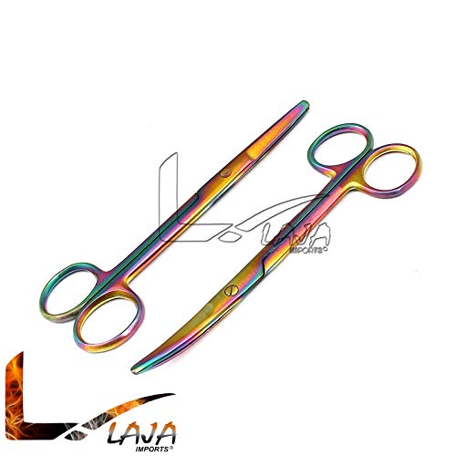 LAJA ВНАСЯ Комплект от 2 Цветни Преливащи се ножици за майонеза 5,5 от преки и извити неръждаема стомана