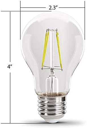 Feit Electric A19 /TO/LED / 6 Led лампи с регулируема яркост от Прозрачно стъкло с мощност 25 W, Оранжево, 6 броя в опаковка, 2,4 D x 4H