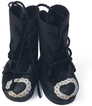 Studio one 1 чифт Обувки от изкуствена кожа за кукли BJD 1/6 Обувки за кукла Blythe Licca Jb Мини-Обувки от 3,2 см Черни обувки