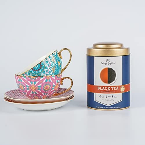 Комплект Порцеланови Чаени чаши и блюдец Taimei Teatime с китайски Черен чай