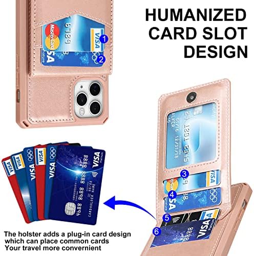 iCoverCase за iPhone 11 Pro Max Чанта-портфейл със стойка за карти [RFID Заключване] от Премиум-клас, Изкуствена кожа, Отделения за карти, Държач, Магнитен устойчив на удари калъф с