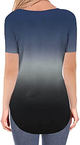 DGQPLPD Графични блузи за жени, Блузи за жени, Мода 2023, Женствена тениска с V-образно деколте и къс ръкав