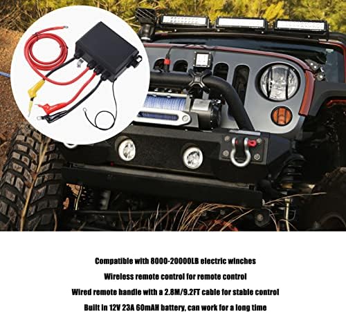 Комплект за Дистанционно Управление на Електрическата Лебедка Acouto за Кола едно ATV, UTV 8000‑20000LB Лебедка с Безжично и с 3-пинов Конектор