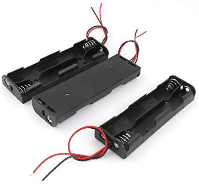 Пластмасови проводници X-DREE, 4 притежателя на за съхраняване на батерии от 1,5 тип АА, 3 бр., черни (Cavo in plastica на cavi, 4 x 1,5 тип АА, Scatola di immagazzinaggio на батерия, 3 бр.