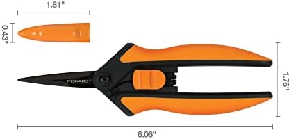 Ножици за подстригване Fiskars 399241-1002 с микропригарным покритие, острие с незалепващо покритие, 2 бр., Инструменти за портокали и градинарство: