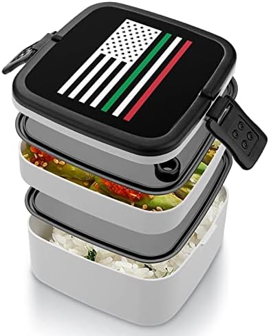 Американският Флаг На Италия Двойна Штабелируемый Контейнер Bento Lunch Box За Учебната Работа Пикник Пътуване