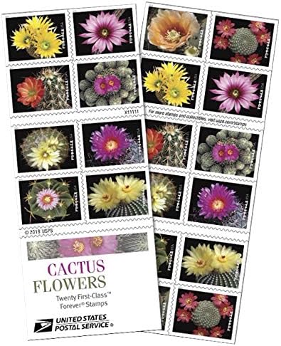 Книга цветове на Кактус от 20 на пощенски марки Forever първи клас, за да Празнуват Сватба
