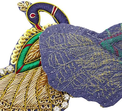 Crochet Апликации във формата на Павлина Индийски Апликация От Мъниста С Пайети Доставка Занаяти 1 Чифт