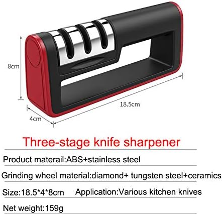 Усъвършенстване на острилка за кухненски ножове, 3-степенна механична острилка за нож на главния готвач за бързо, сигурно и лесно възстановяване