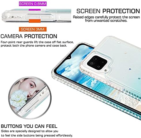 Калъф TIKOO за Samsung Galaxy A12 с пайети за жени и момичета, Изключителен Тънък калъф Samsung A12 с Градиентным Движими течен