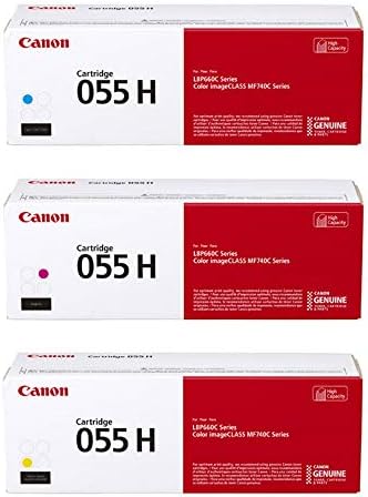 Комплект цветни тонер касети Canon Истински 055 High Yield CMY, 3 опаковки, CRG-055H