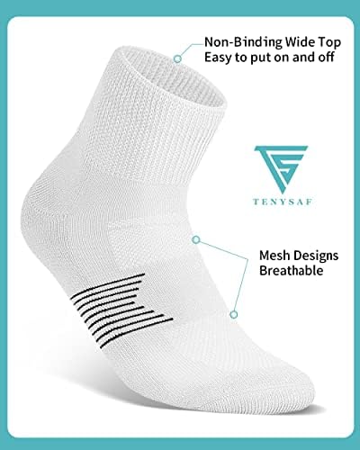 Диабет чорапи TENYSAF за мъже и Жени: 6 Чифта Памучни Безшевни Чорапи на Щиколотках с Нищо не Обязывающим езда