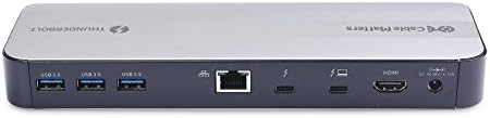 Кабел има значение [е Сертифицирана от Intel] Алуминиева докинг станция Thunderbolt 3 с HDMI 2.0 и зареждане на лаптоп с мощност 60