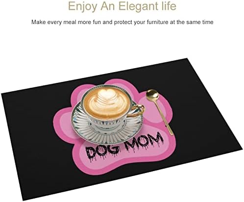 Отпечатъци от Лапите на Майка Кучета Пластмасова Подложка За Маса за Хранене 17,7 X 11,8 PVC Дъска Панел Защитен Правоъгълник