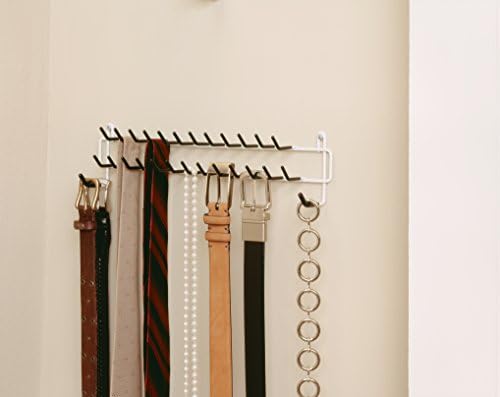 Закачалка за вратовръзки и колани ClosetMaid от стомана 8051 с лаково покритие, Бяла