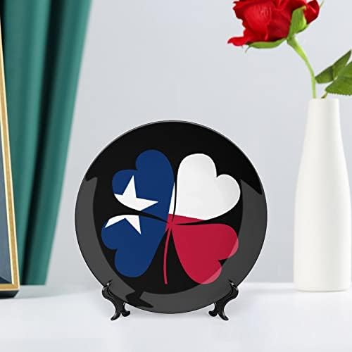 Честит Четырехлистный Детелина Флаг на Щата Тексас Персонализирани Костен Порцелан Индивидуални Керамични Декоративни Плочи