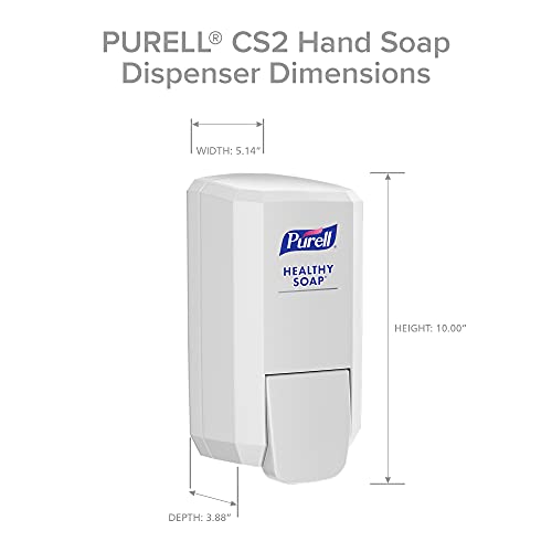 Диспенсер за сапун PURELL CS2, притискателния, бял, за попълване на сапун PURELL CS2 Healthy с обем 1000 мл (1 опаковка) - 4131-06