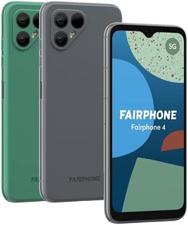 Смартфон Fairphone 4 с две SIM-карти, 256 GB ROM + 8 GB RAM (само GSM | Без CDMA), отключени при завода 5G смартфон (в зелена изпъстрени)