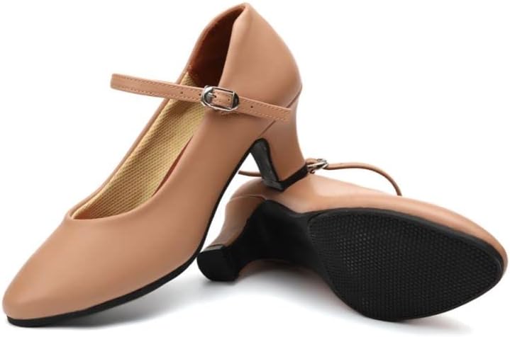 JUODVMP/Дамски Модерни Танцови обувки със затворени пръсти и Т-Образно Каишка За Професионална Латино Салса, Бални Танци, Обувки за партита