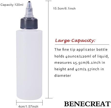 BENECREAT 12 опаковки, Пластмасови бутилки за изстискване с тегло 4 грама, с черна закручивающейся капак се отваря /затварящ се дюза